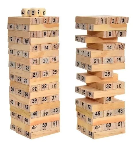 Jenga Juego Educativo Madera Numeros Matematico Yenga Juegos Y