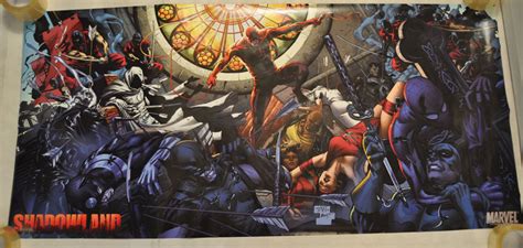 Shadowland Poster Billy Tan Marvel 55 X 26 Panorama Mural Comic Books