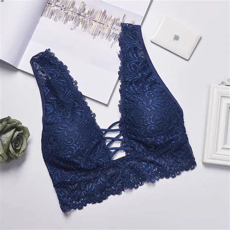 Sexy Lace Crop Top Women Bandage Bralette Bustier Top V Neck Shirt Push