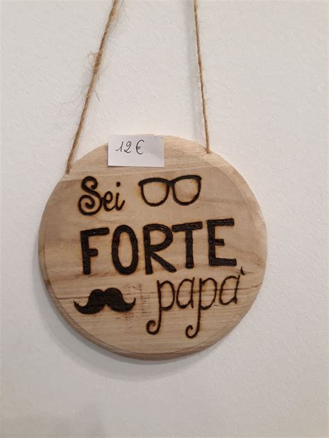 Targa rotonda in legno papà Feste Idee regalo di Il Sogno di