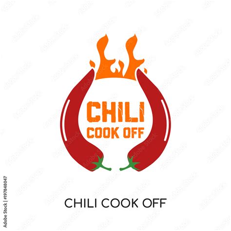 chili cook off logo isolated on white background for your web, mobile ...