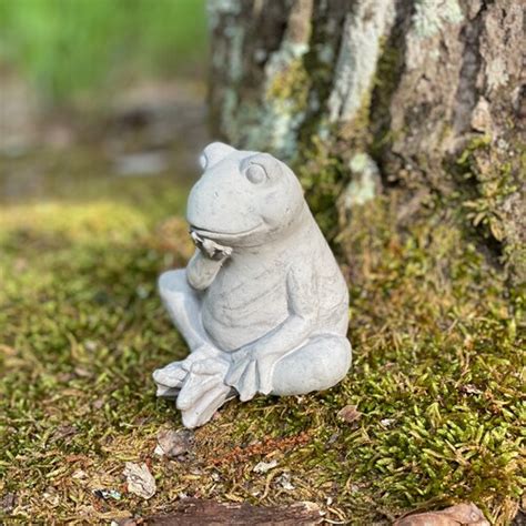 Frog Statue Concrete Frog Figure Cement Garden Decor Etsy