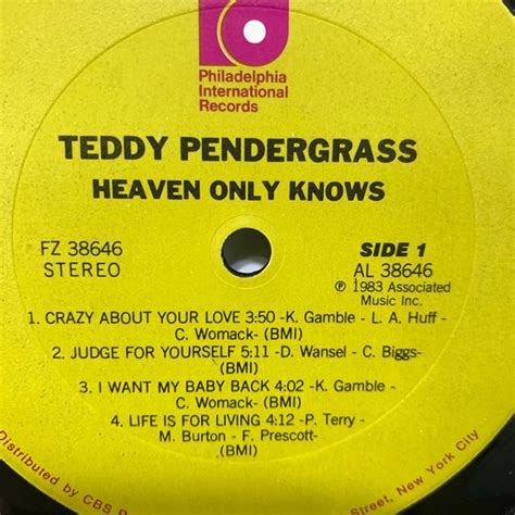 Teddy Pendergrass Heaven Only Knows Vintage Vinyl Record | Etsy