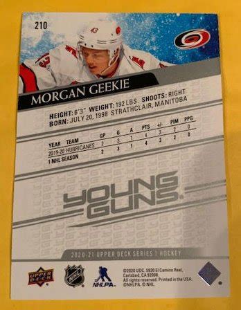 Morgan Geekie 2020-21 Upper Deck Young Guns 210 Rookie