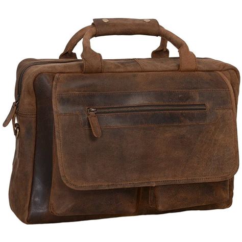 16" Vintage Buffalo Leather Laptop Bag - Shopbaazi