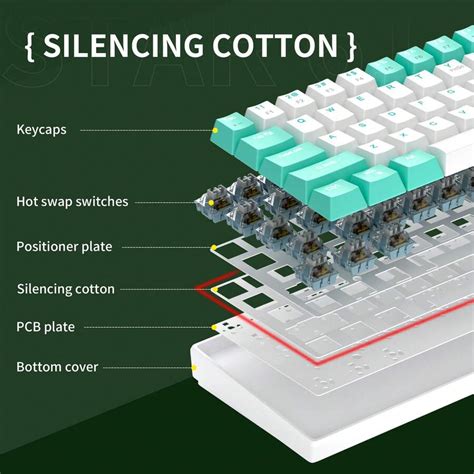 MageGee Star RGB Mechanical Gaming Keyboard Hot Swappable Detachable Type C Cable Keyboard