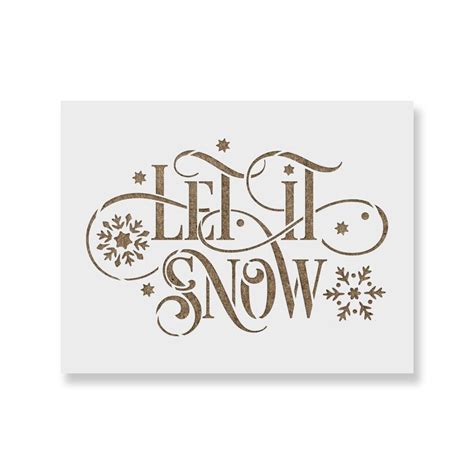 Let It Snow Stencil Reusable Christmas Stencils Of Let Etsy