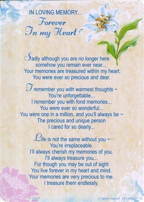 Grave Card In Loving Memoryforever In My Heart Sentimental Memorial