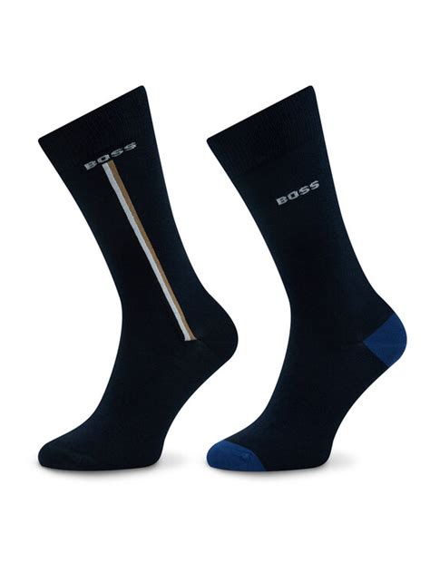 Boss Lot De 2 Paires De Chaussettes Hautes Homme 50478336 Bleu Marine