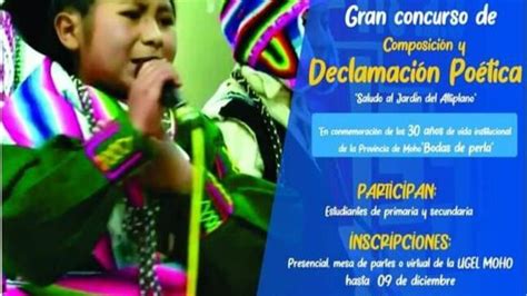 Concurso De Declamaci N Po Tica Saludo Al Jard N Del Altiplano En