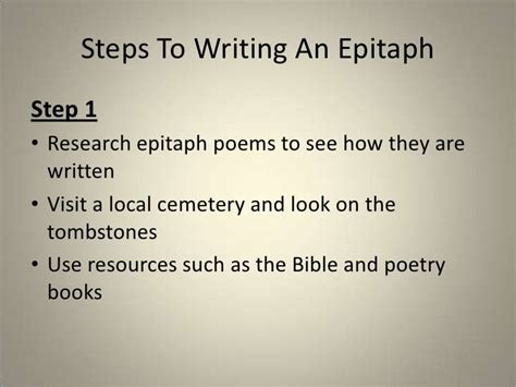 How To Write An Epitaph Poem