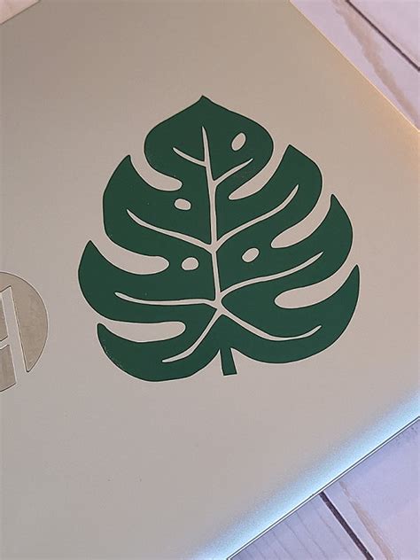 Monstera Leaf Vinyl Car Decal Plant Leaf Vinyl Decal Laptop Etsy