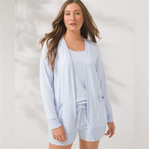 soma  soma  piece brushed cozy loungewear set ribbon stripe