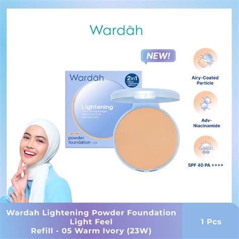 Wardah Refill Lightening Powder Foundation Light Feel Bedak Yang