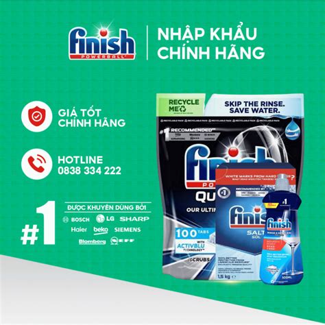 Hoàn Tiền 10 HCM Combo Túi viên rửa chén bát Finish Quantum