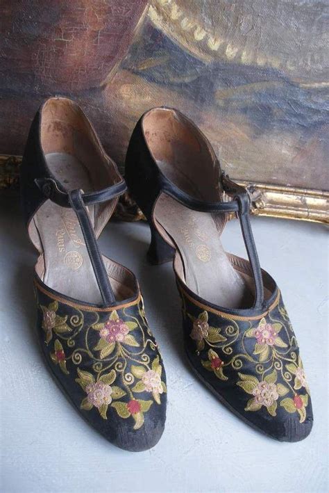 Rare Vintage French 1920s Embroidered Silk Evening Shoes By F Pinet ~uk 6 £187 Vintage Shoes