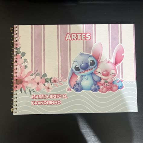 Caderno De Artes Do Stitch - Caderno de Artes - Stitch e Angel | Elo7 Produtos Especiais