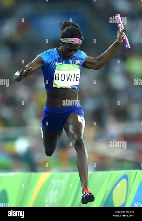 Tori Bowie Of The United States Crosses The Finish Line During The