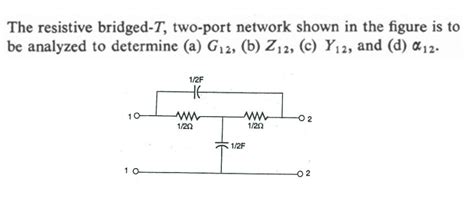 Solved The Resistive Bridged T Two Port Network Shown In Chegg