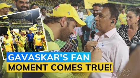 Ipl 2023 Csk Vs Kkr Csk Take A Lap Of Appreciation Gavaskar Gets Shirt Autographed By Ms Dhoni