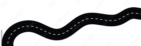 Horizontal Asphalt Road Template Winding Road Vector Illustration Seamless Highway Marking