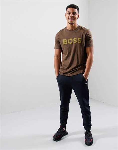 Boss Thinking 1 T Shirt Dark Green Terraces Menswear