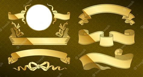 Premium Vector | A gold design horizontal label set