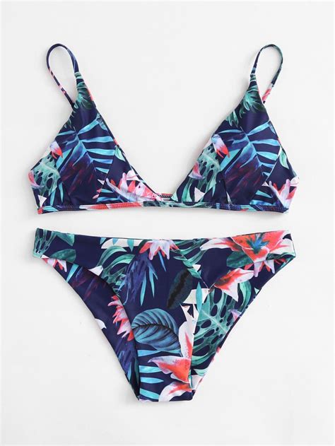 Jungle Print Bikini Setfor Women Romwe Bikinis Printed Bikini Sets