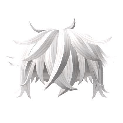 White Messy Anime Hair Roblox