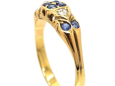 Edwardian 18ct Gold Sapphire And Diamond Ring 742s The Antique