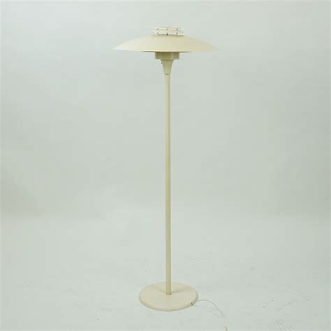 Scandinavian White Lacquered Metal Floor Lamp By Lyfa Denmark