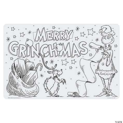 Color Your Own Dr Seuss™ The Grinch Placemats 12 Pc