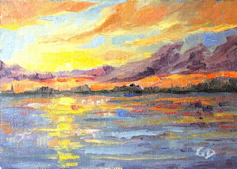 George De Chiara Daily Paintings: Sunset on Lake Arlington - Original ...