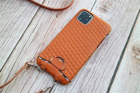 Genuine Tooled Leather Iphone Pro Max Wallet Case Iphone Etsy