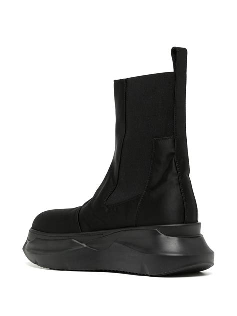 Rick Owens Drkshdw Beatle Abstract Faux Leather Boots In Black Modesens