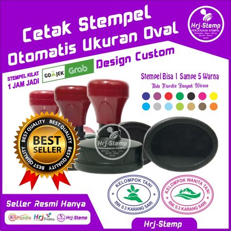 Jual Cetak Stempel Otomatis Ukuran Oval Stempel Warna Flash Design