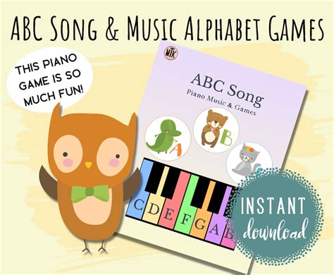 ABC Song Piano Printable With Alphabet Letters for Preschool Learning ...