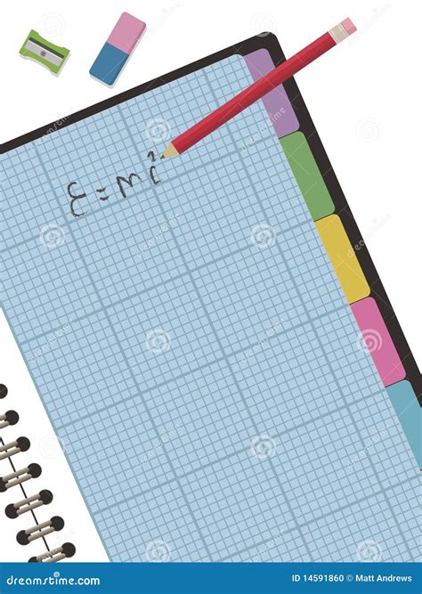 graph paper notebook stock vector illustration  eraser