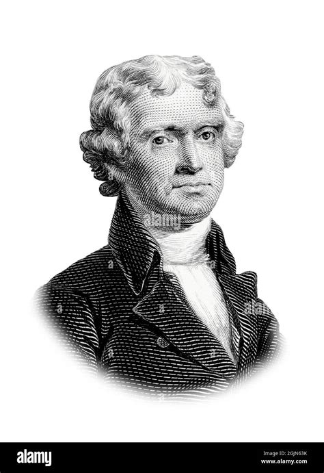 Thomas Jefferson Portrait Isolated on White Background Stock Photo - Alamy