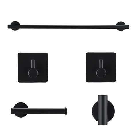 Matte Black Bathroom Accessories Set 5 Pieces Elevate Your Bathroom