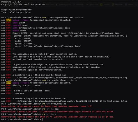 Node Js Npm Err Error Eperm Operation Not Permitted When Trying