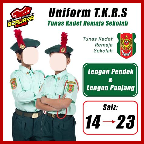 Uniform Tunas Kadet Remaja Sekolah Lengan Pendek Lengan Panjang TKRS