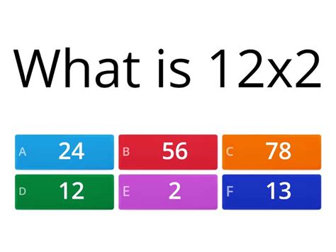 Multiplication table - Quiz