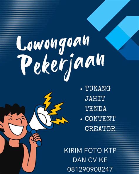 Lowongan Kerja Content Creator Dan Penjahit Tenda Lowongan