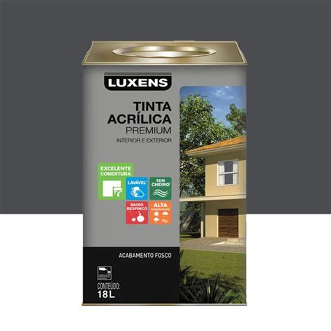 Tinta Acrílica Fosco Premium Cinza Escuro 18L Luxens Leroy Merlin