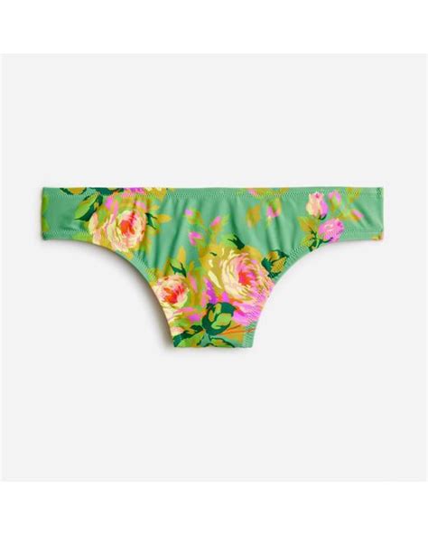 J Crew Classic Full Coverage Bikini Bottom In Rose Garden In Green Lyst