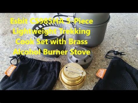 Esbit CS985HA 5 Piece Lightweight Trekking Cook Set With Brass Alcohol