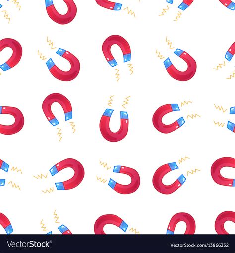 Simple Doodle Magnet Background Seamless Pattern Vector Image