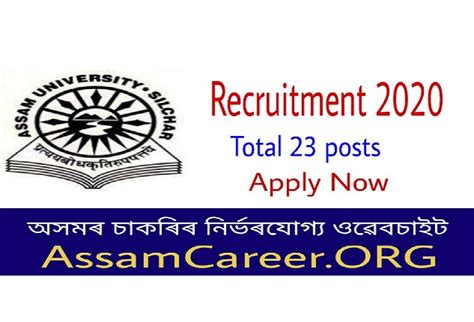 Assam University Recruitment 2020 June Apply For 23 Non Teaching Vacancies