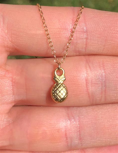 Pineapple Necklace Little Gold Pineapple Pendant Juicy Fruit Jewelry